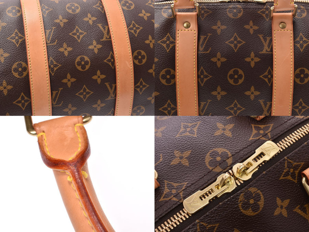 Louis Vuitton Brown Bag Leather Keepall Strap Boston Monogram - Picture 8 of 9